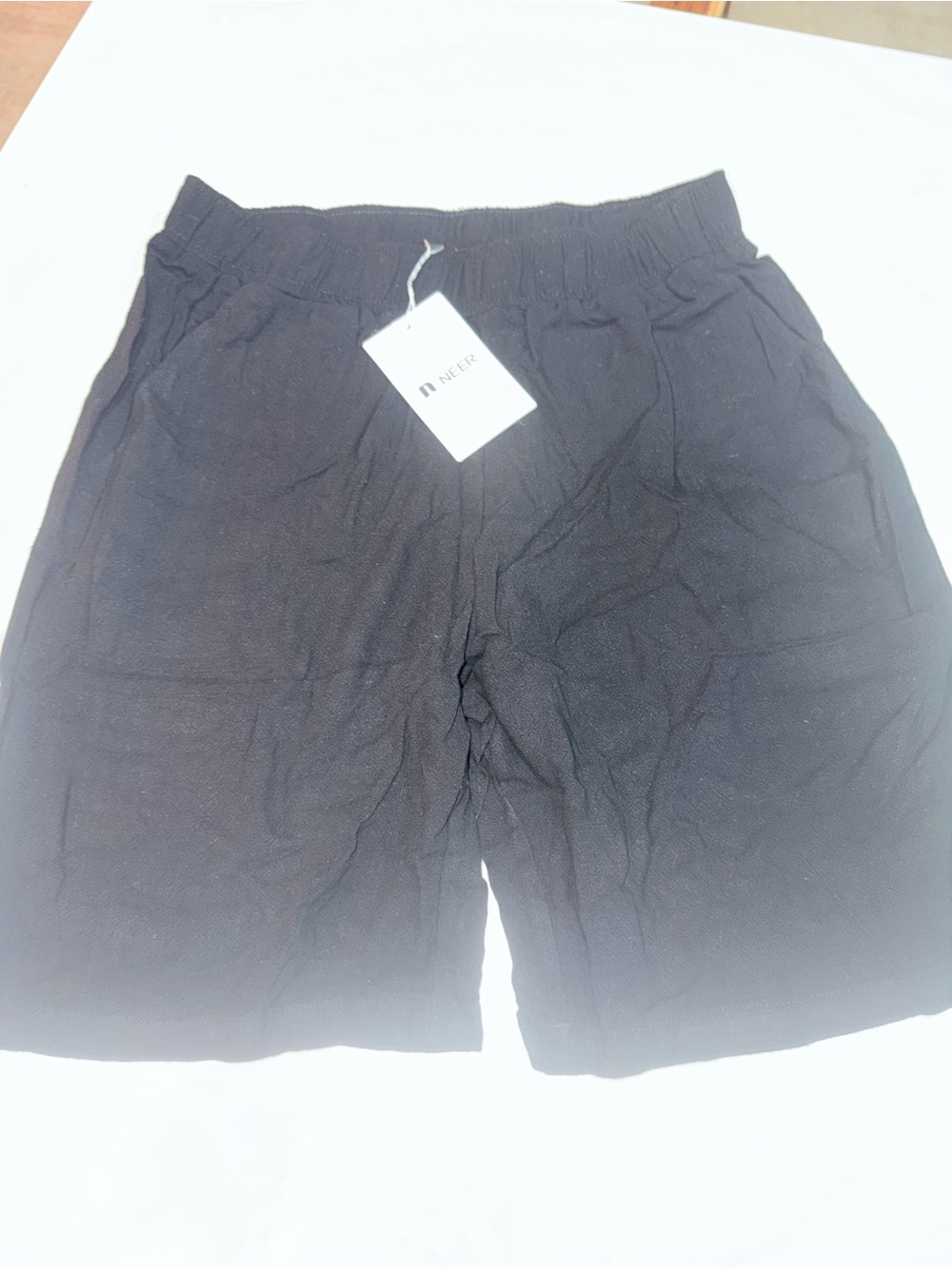 Beer Men's Black Casual Elastic-Waist Shorts